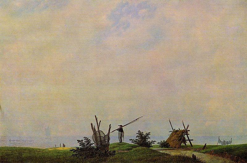 Caspar David Friedrich Meeresstrand mit Fischer